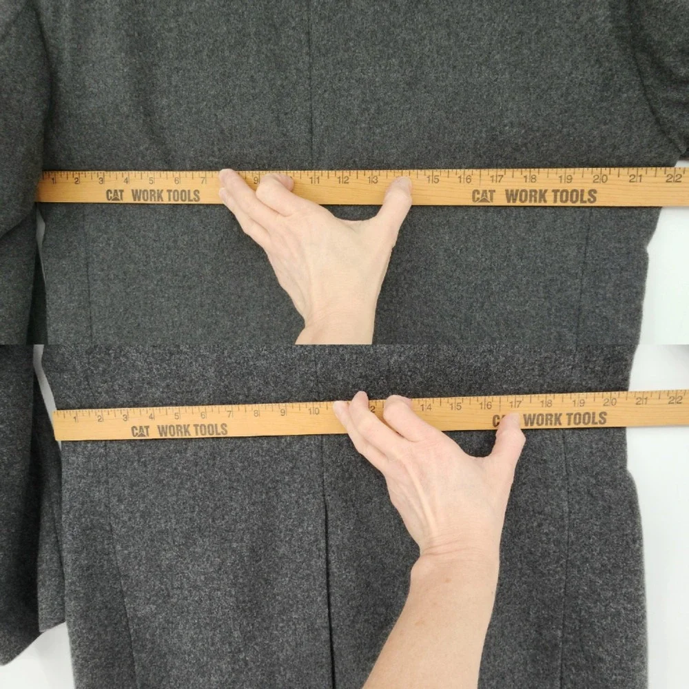 Vtg Oscar de la Renta Cashmere Blazer 40R Sport Coat Flannel Gray Classic Luxury